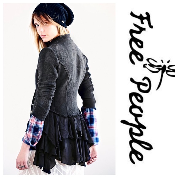 Free People Fitted Ruffles Military Jacket - Picture 5 of 8